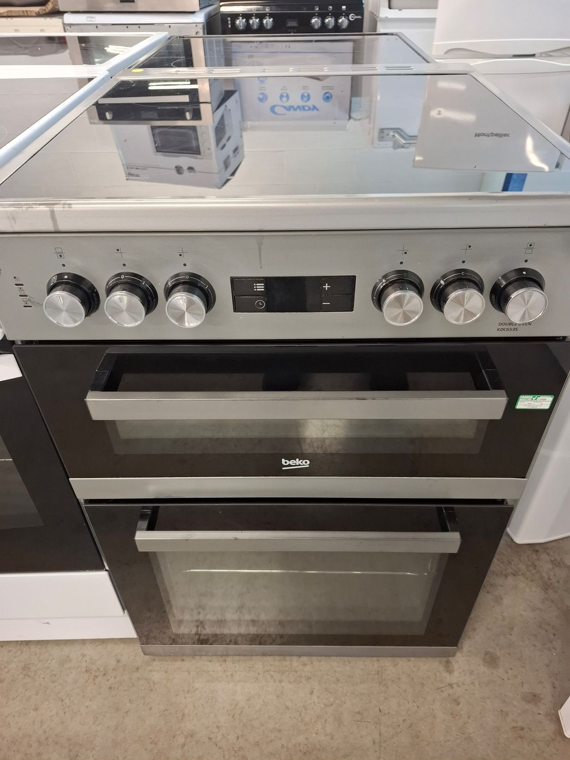 Beko KDC653S 60cm Electric Cooker Double Oven Ceramic Hob Silver