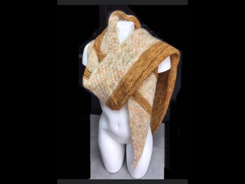 Châle triangle mohair/mérinos - Ref. 00018