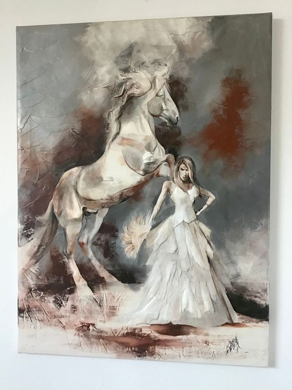 Tableau femme cheval