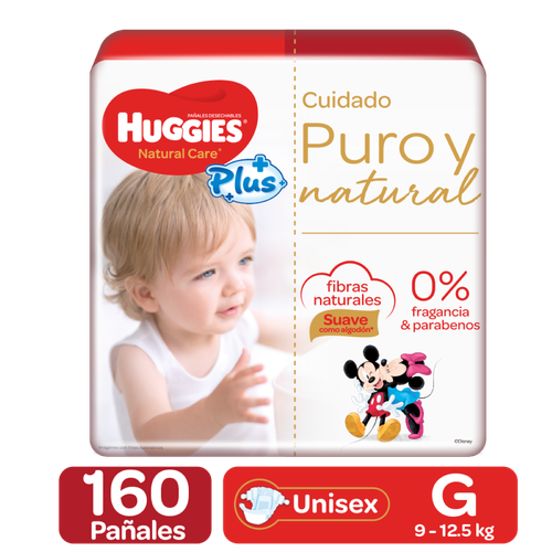 Huggies Natural Care Plus Diapers 160 Units Size G