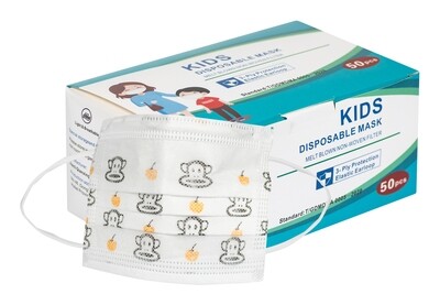 KIDS 3 Ply Disposable Face Masks (Box of 50) KIDS 3 Ply Disposable Face Masks (Box of 50)