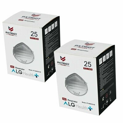 50 ALG Patriot Surgical N95 Respirators Small Size (2 Boxes of 25) 50 ALG Patriot Surgical N95 Respirators Small Size (2 Boxes of 25)