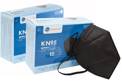20 Greencare BLACK KN95 Face Mask (2 boxes of 10) **Individually Wrapped** 20 Greencare BLACK KN95 Face Mask (2 boxes of 10) **Individually Wrapped**