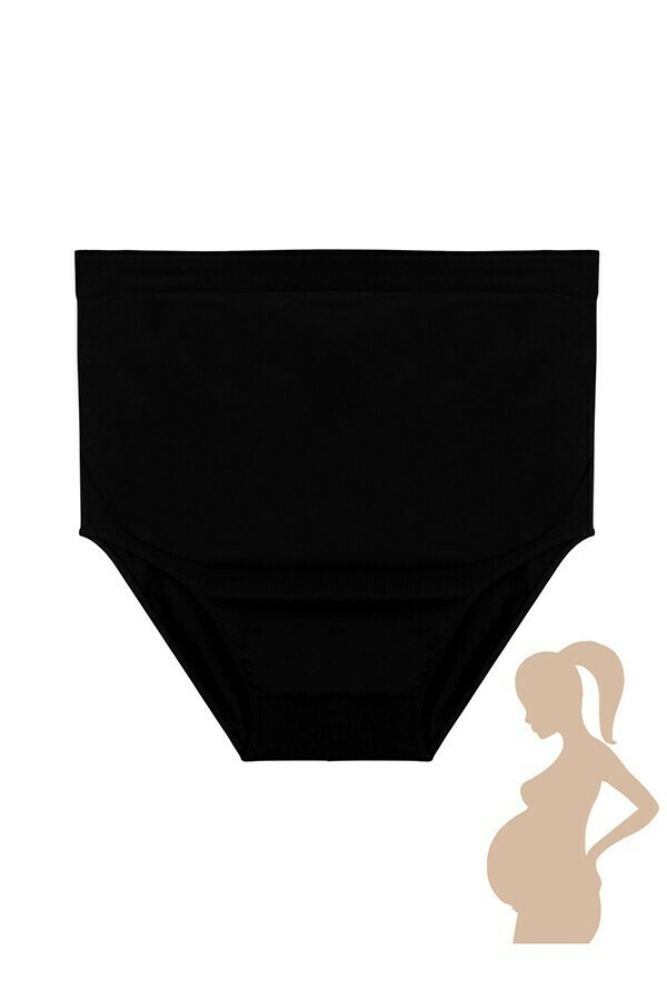 Maternity Seamless Panty Belly Support Black