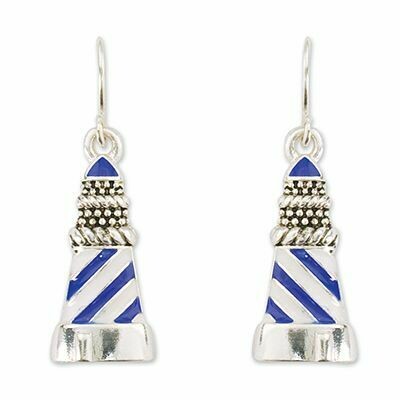 Earrings-Blue and White Lighthouse