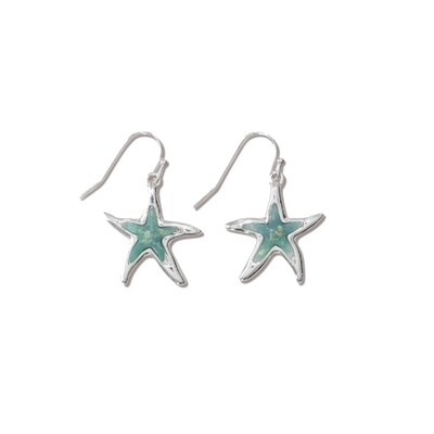 Earrings-Seaglass Starfish