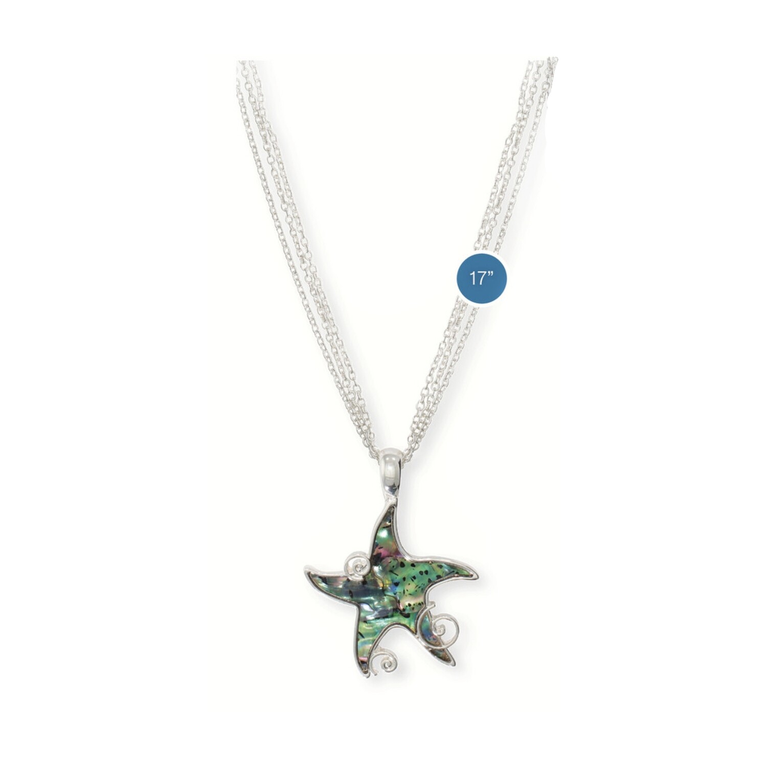 Necklace-Silver Starfish w Abalone