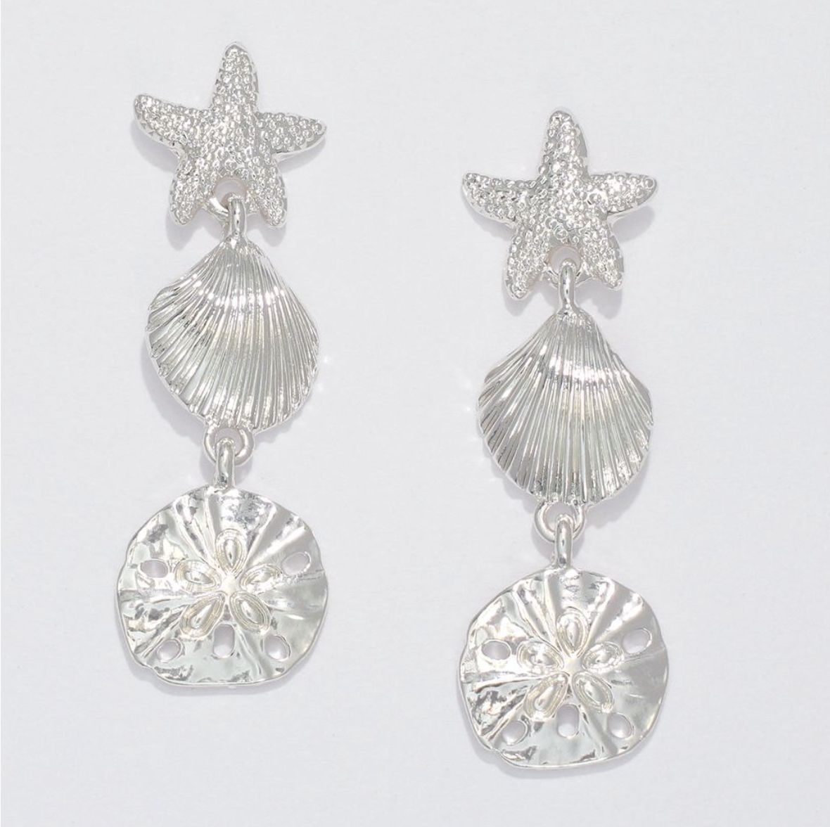 Earrings-Multi Sealife Silver