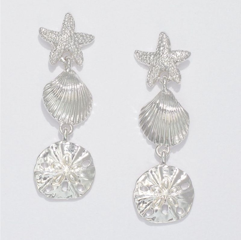 Earrings-Multi Sealife Silver