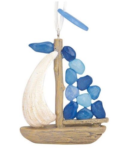Sea Glass Sailboat Ornament