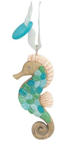 Sea Glass Seahorse Ornament
