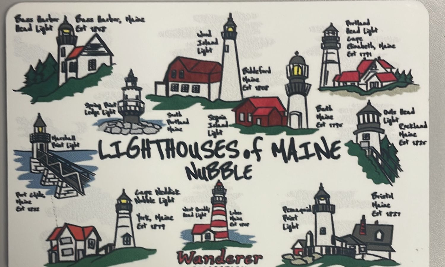 Wanderer Lighthouses of Maine Magnet