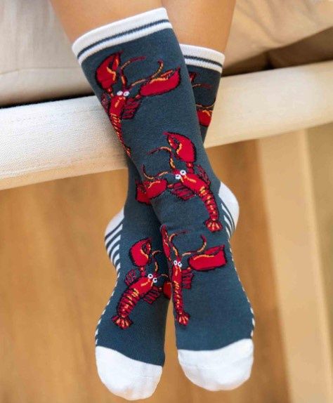 Lobster Stripe Crew Sock