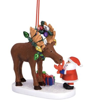 Moose and Lobster Hug Ornament