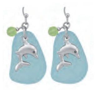 Earring: Sea Glass Dolphin SGE 209