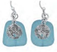 Earring: Sea Glass Sand Dollar SGE 210