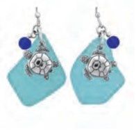 Earring: Sea Glass Turtle SGE 202