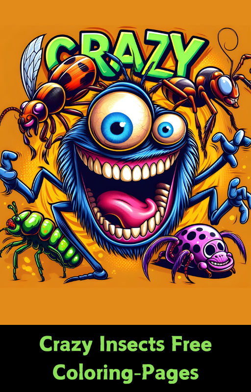 Crazy Insects Coloring Book PDF Printable