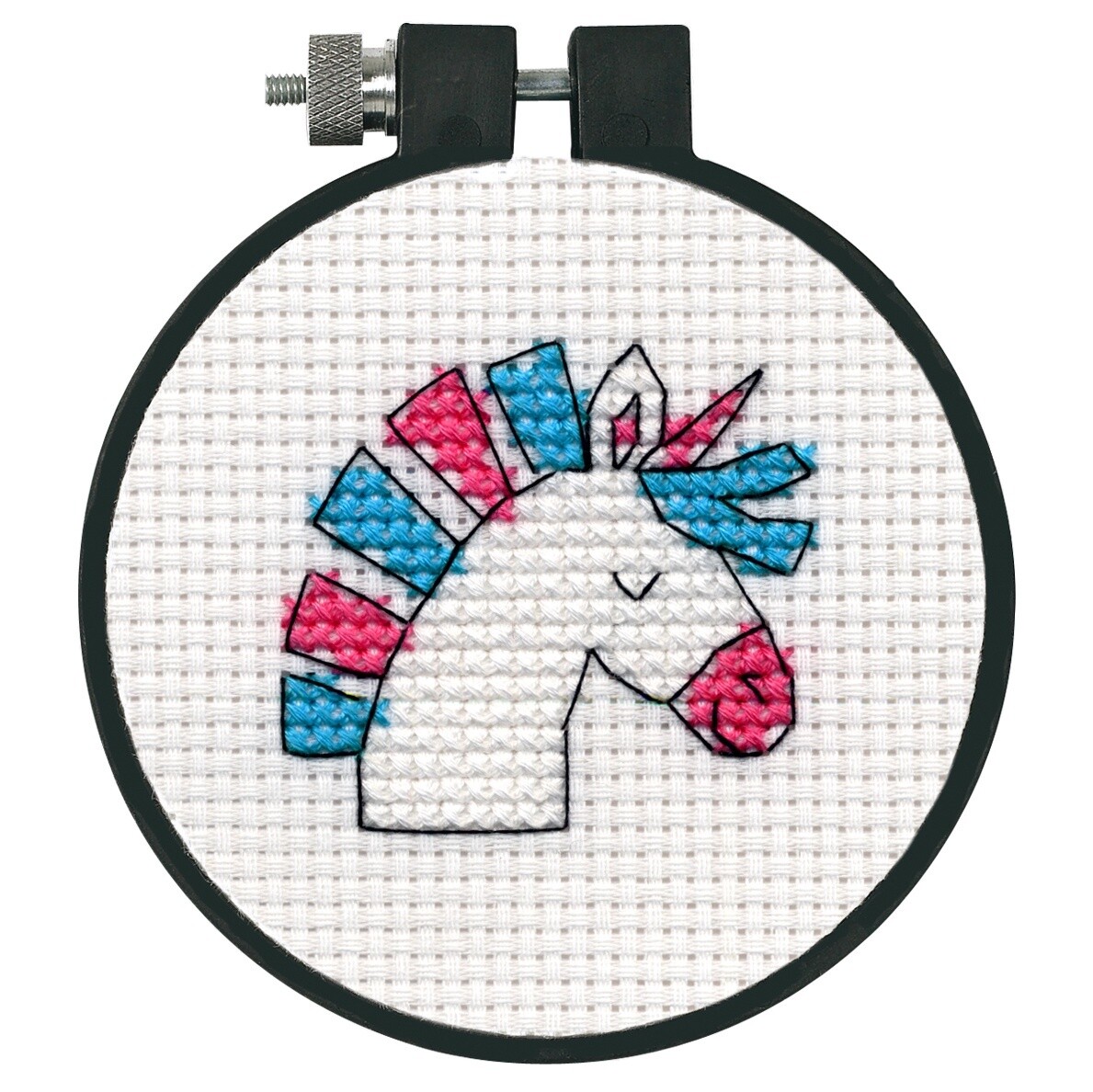 Counted Cross Stitch Kit with Hoop: Unicorn Fun