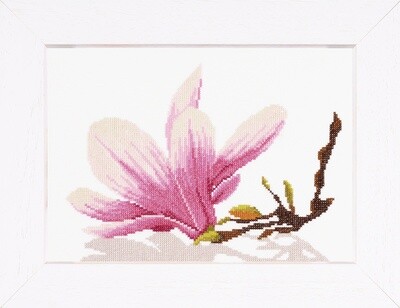 Counted Cross Stitch Kit: Magnolia Twig with Flower (AidaW)