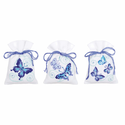 Counted Cross Stitch Kit - Blue Butterflies