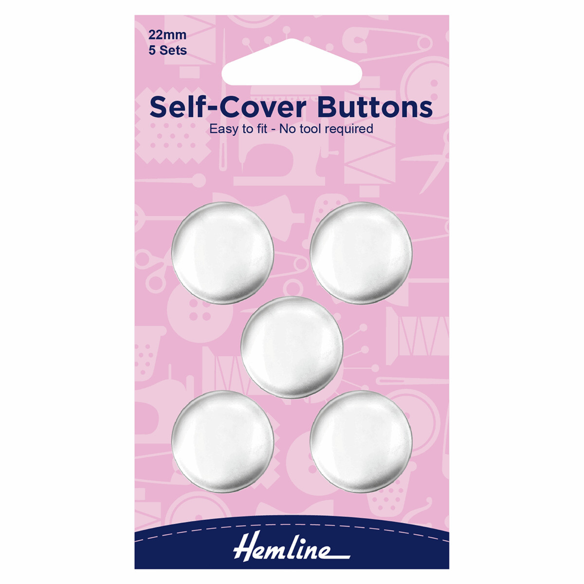 Self-Cover Buttons - 22mm: Metal