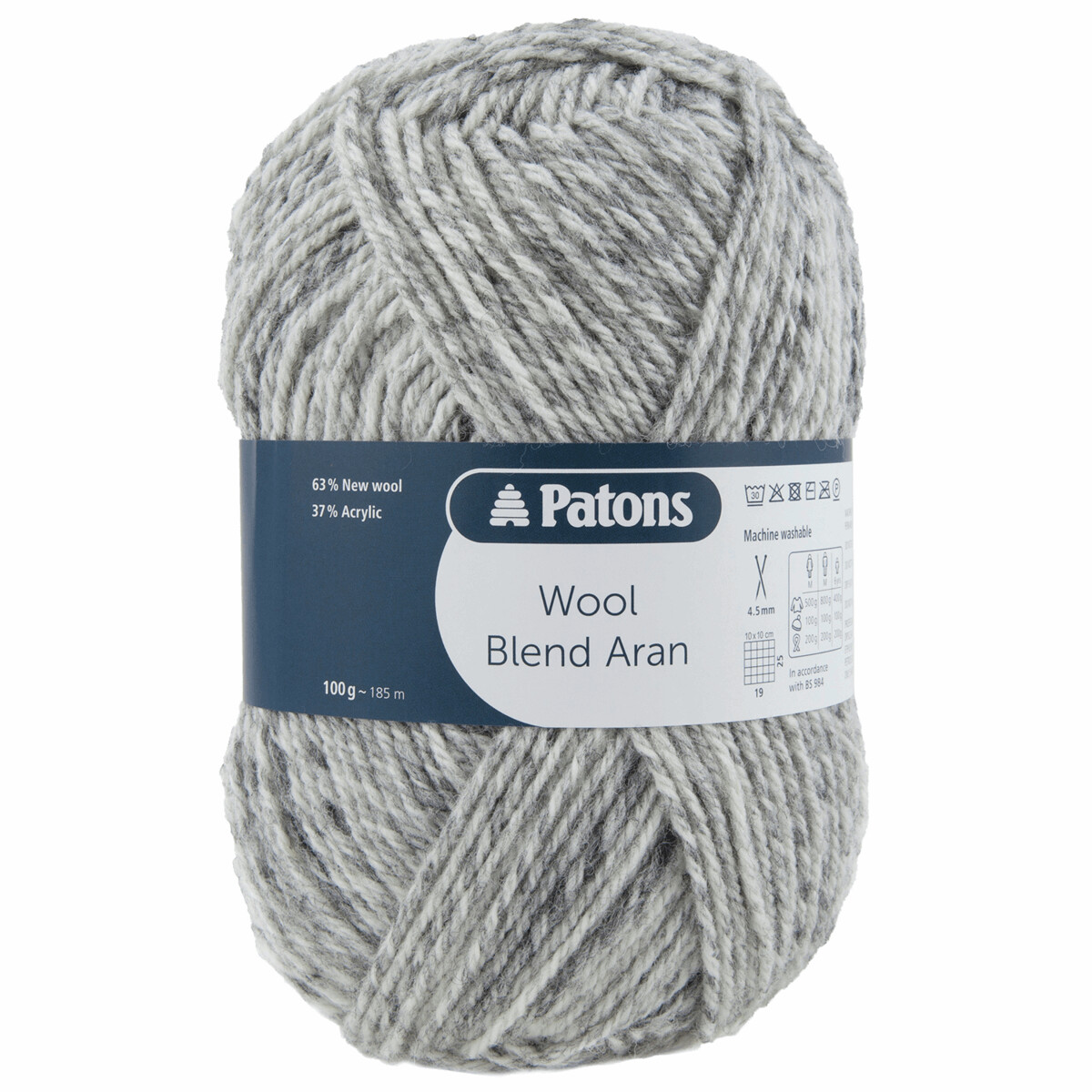 Patons Wool Blend Aran - Grey