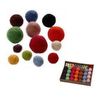 Felt Balls 52 assorted sizes