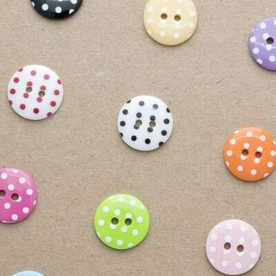 Button Pastel with White spot 12mm