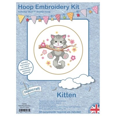 Kitten Embroidery Kit 18cm Hoop