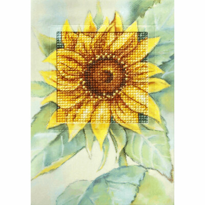 Counted Cross Stitch Kit Greetings Card: Sunflower