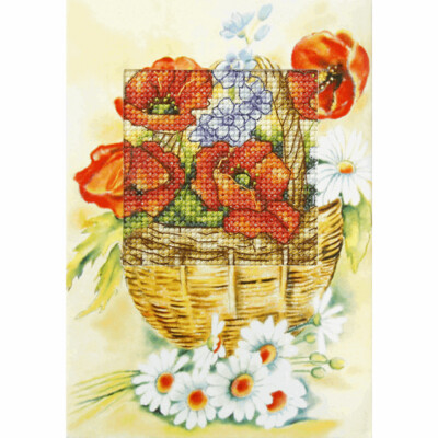 Cross Stitch Kit Greetings Card: Daisies