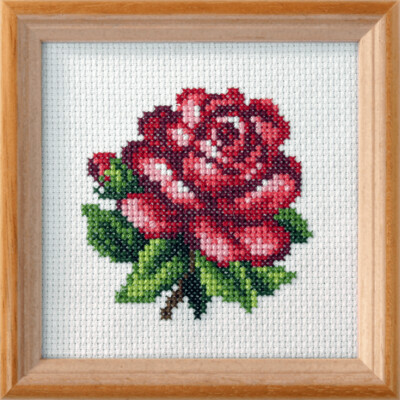 Cross Stitch Kit: Red Rose