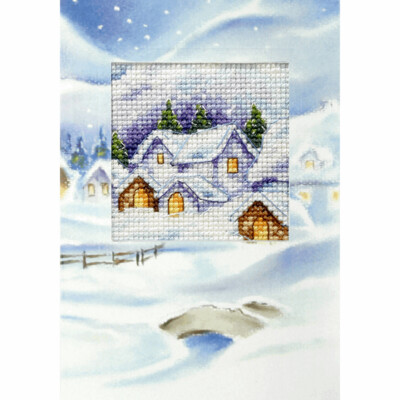 Counted Cross Stitch Kit Greetings Card: Christmas Village