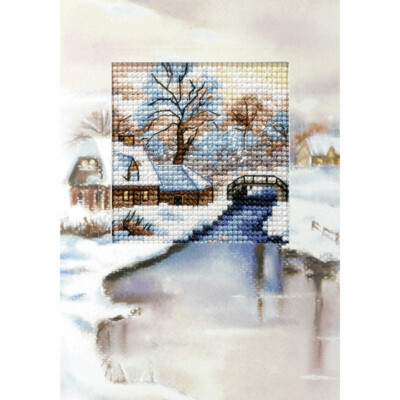 Counted Cross Stitch Kit Greetings Card: Winter River