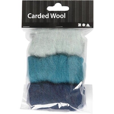 Needle felting Carded Wool Blue Harmony