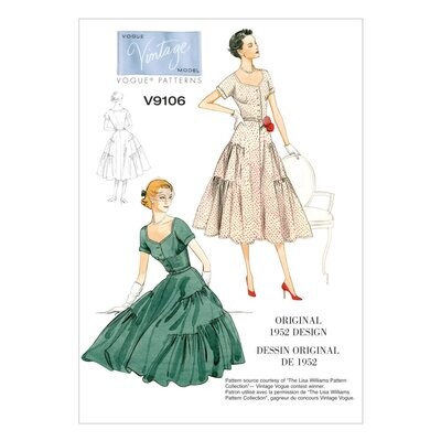 Vogue Vintage Sewing Pattern V9106 A5 6-14