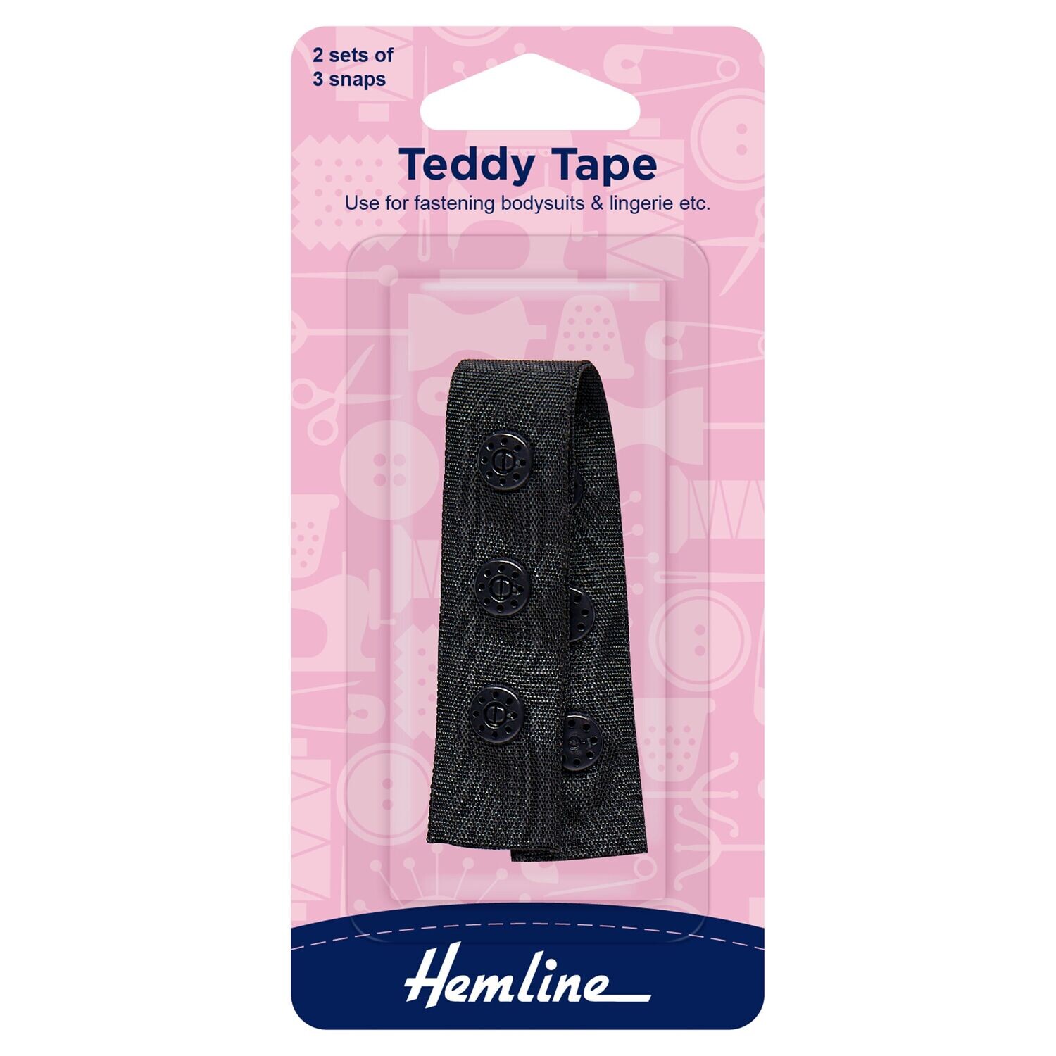 Teddy Snap Tape 9cm / 3 1/2" Black