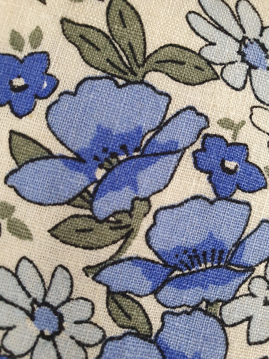 Jemima - Linen Cotton Mix - Blue Floral