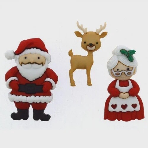 Dress It Up Buttons - Mr and Mrs Claus