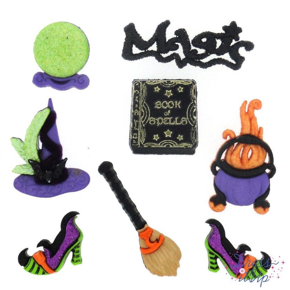 Dress It Up Buttons - Witches Spell