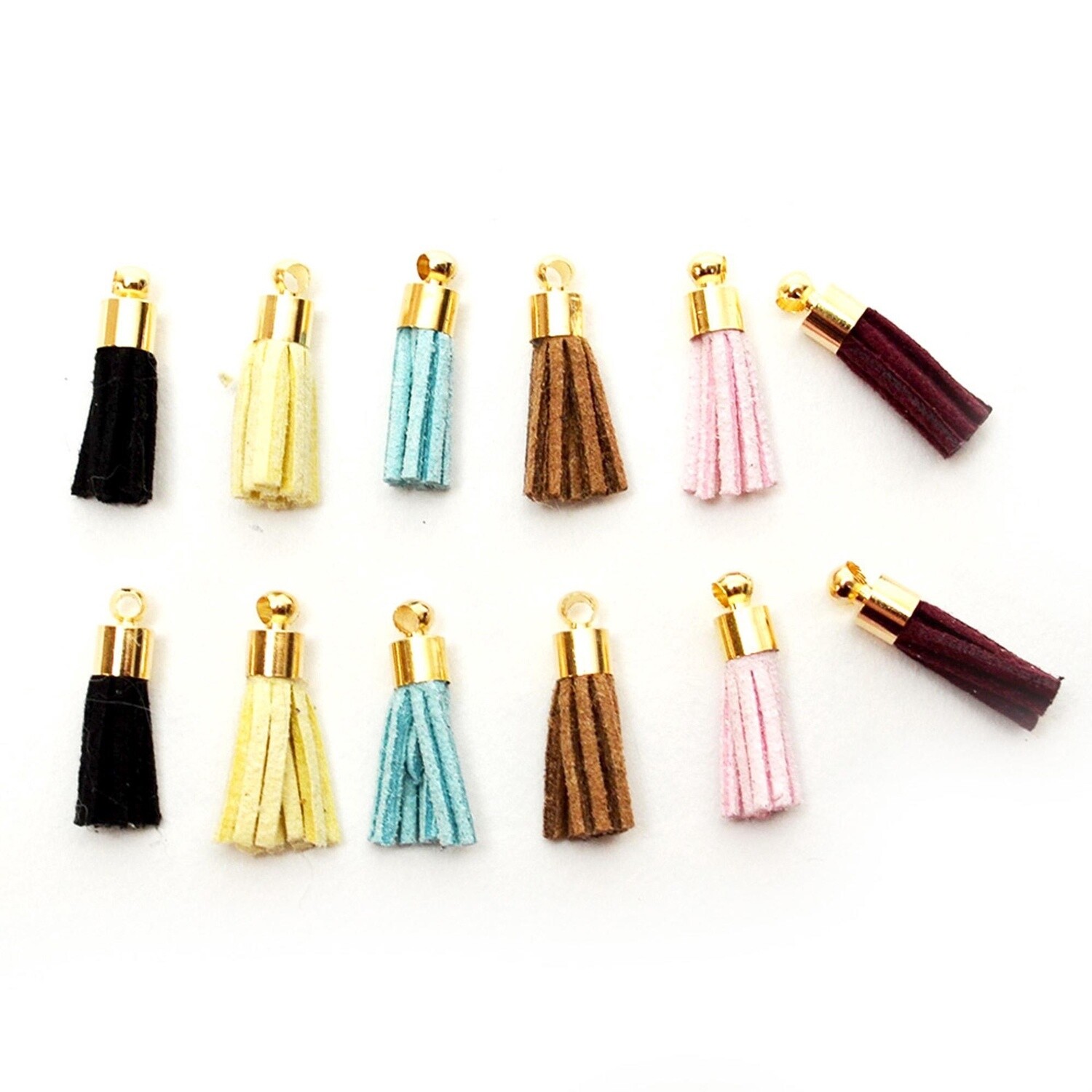 Dress It Up Buttons - Tiny Leather Tassels