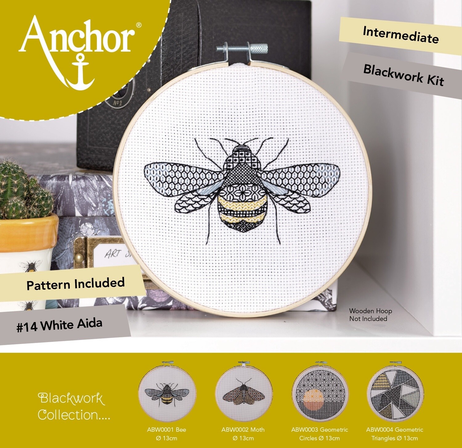 Cross Stitch Kit: Blackwork Bee Intermediate