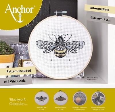 Cross Stitch Kit: Blackwork Bee Intermediate