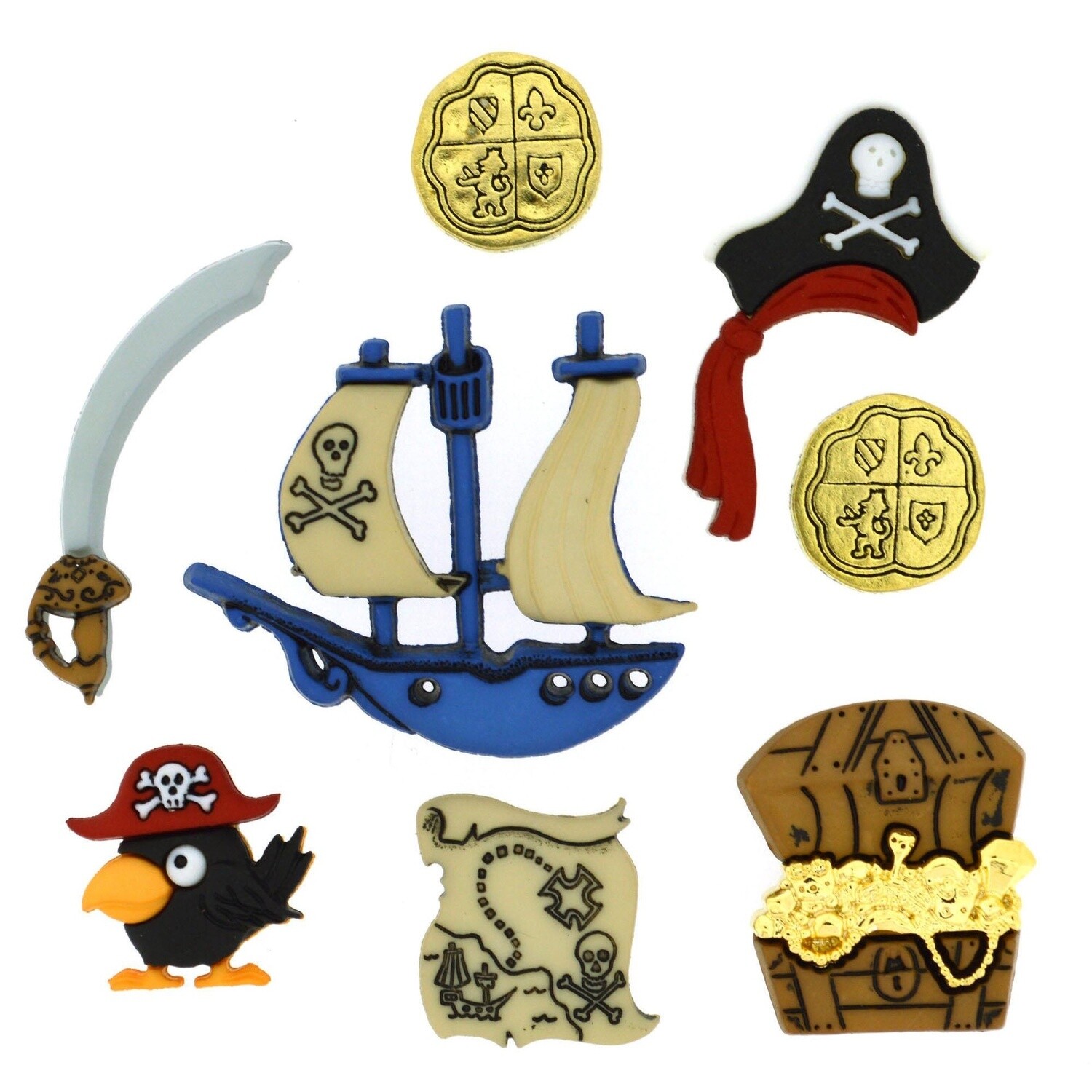 Dress It Up Buttons - Pirates