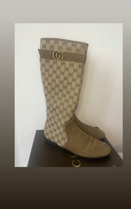 Gucci Knee High GG monogram Boots