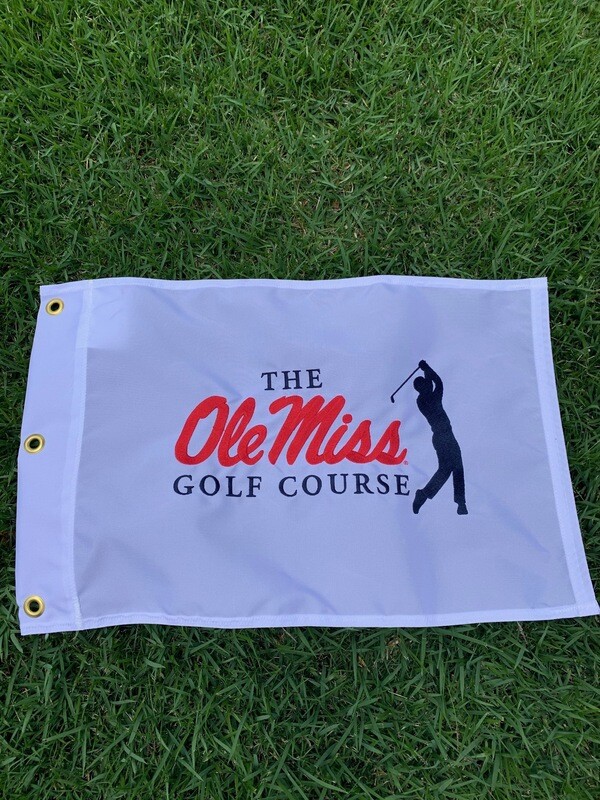 Ole Miss Golf Course Flag White