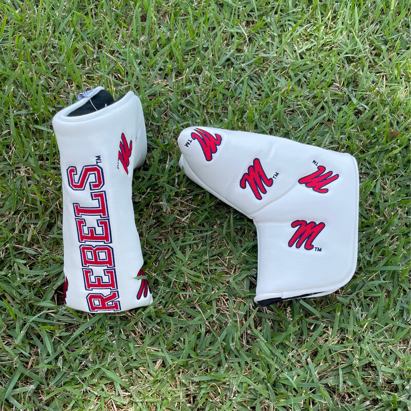 Ole Miss Script M Putter Blade  &quot;White&quot;