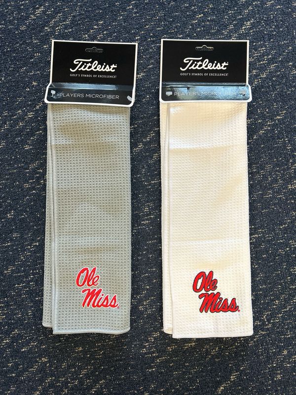 Titleist Players Microfiber Towel Ole Miss (Grey &amp; White)