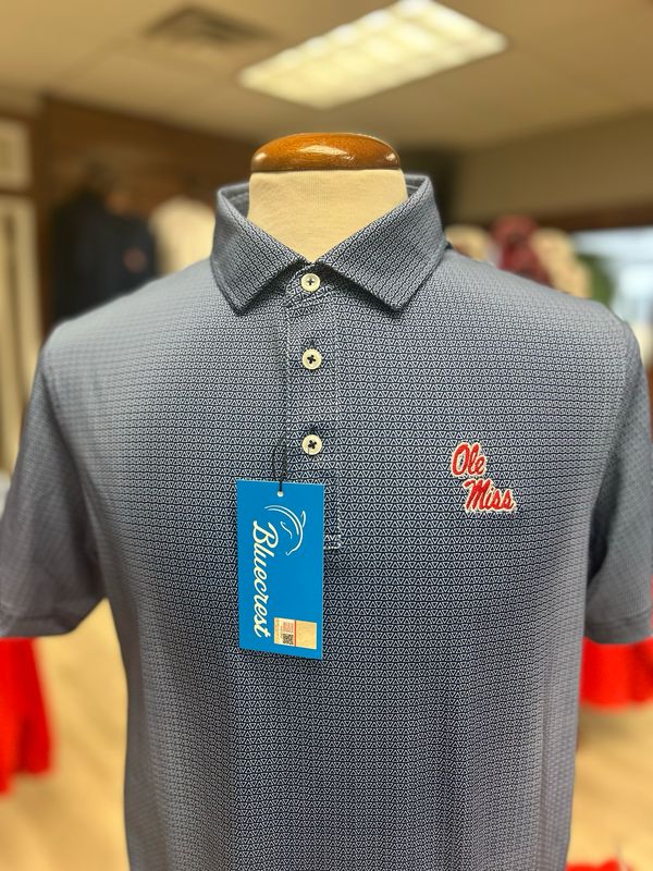 Bluecrest Apex Print Performance Polo (Navy/White)